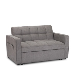 CANAPEA RABATABILA, ARTIM MEBLE, REALIZAT DIN MATERIAL TEXTIL GRI INCHIS SI METAL, STIL MODERN - Img 18