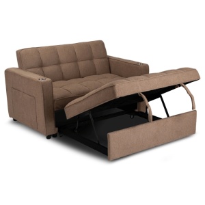 CANAPEA RABATABILA, ARTIM MEBLE, REALIZAT DIN MATERIAL TEXTIL MARO SI METAL, STIL MODERN