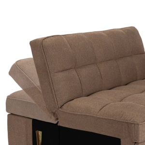 CANAPEA RABATABILA, ARTIM MEBLE, REALIZAT DIN MATERIAL TEXTIL MARO SI METAL, STIL MODERN - Img 11