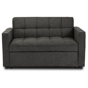 CANAPEA RABATABILA, ARTIM MEBLE, REALIZAT DIN MATERIAL TEXTIL NEAGRA SI METAL, STIL MODERN - Img 4