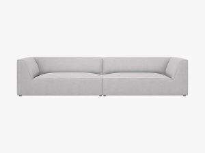 CANAPEA RUBY, CU 4 LOCURI, GRI DESCHIS, CU TAPITERIE DIN TEXTIL STRUCTURAT OTTAWA, MICADONI