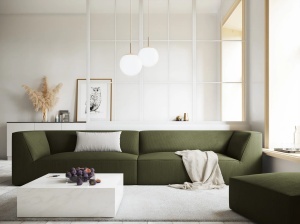 CANAPEA RUBY, CU 4 LOCURI, VERDE, CU TAPITERIE DIN CATIFEA REIATA MATA SCALA, MICADONI
