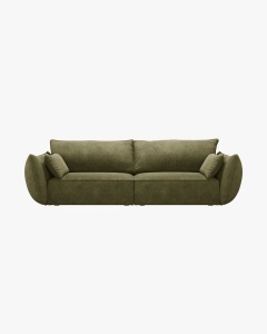 CANAPEA SPATIOASA SI CONFORTABILA KAELLE, CU 3 LOCURI, VERDE, 208 CM, CU TAPITERIE DIN TEXTIL CHENILLE OVER THE HORIZON, MICADONI