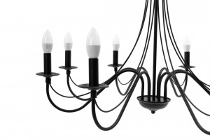 CANDELABRU RUSTIC APP648-8CP, 137X84 cm, NEGRU, DIN METAL, STIL RUSTIC, TU - Img 4