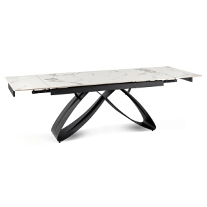 CEL MAI MIC PRET!!!MASA EXTENSIBILA 160-240CM, ARTIM MEBLE, REALIZATA DIN METAL SI CERAMICA, CULOARE MARMURA ALBA/NEGRU, STIL MODERN - Img 6