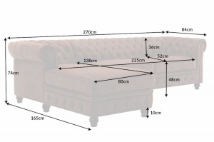 COLTAR 270CM, CHESTERFIELD, MARO ANTIC, DIN MICROFIBRA, DESIGN CLASIC, ARTIM GROUP SELECTION - Img 6
