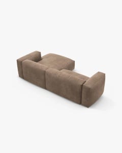 COLTAR CU 2 LOCURI, MARTINA, PE DREAPTA, 280 CM, BEJ INCHIS, TAPITAT CU TAPITERIE DIN TEXTIL CATIFEA VOGUE, MICADONI - Img 5