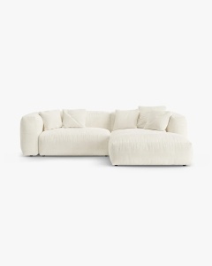 COLTAR CU 2 LOCURI, MARTINA, PE DREAPTA, 280 CM, FILDES, TAPITAT CU TAPITERIE DIN TEXTIL BOUCLE MONET, MICADONI