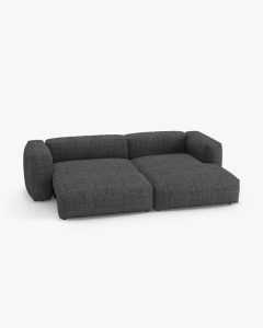 COLTAR CU 2 LOCURI, MARTINA, PE DREAPTA, 280 CM, GRI ANTRACIT, TAPITAT CU TAPITERIE DIN TEXTIL BOUCLE MONET, MICADONI - Img 3