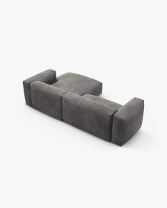 COLTAR CU 2 LOCURI, MARTINA, PE DREAPTA, 280 CM, GRI, TAPITAT CU TAPITERIE DIN TEXTIL CATIFEA VOGUE, MICADONI - Img 4