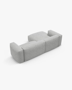 COLTAR CU 2 LOCURI, MARTINA, PE STANGA, 280 CM, ARGINTIU, TAPITAT CU TAPITERIE DIN TEXTIL BOUCLE MONET, MICADONI - Img 5