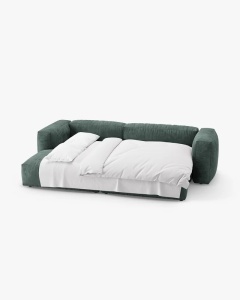 COLTAR CU 2 LOCURI, MARTINA, PE STANGA, 280 CM, VERDE MUSCHI, TAPITAT CU TAPITERIE DIN TEXTIL CATIFEA VOGUE, MICADONI - Img 4