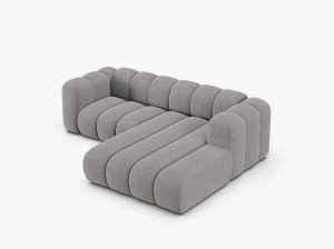 COLTAR CU 3 LOCURI LUPIN 230, PE DREAPTA, GRI DESCHIS, CU TAPITERIE DIN TEXTIL CHENILLE EDEN, MICADONI - Img 3
