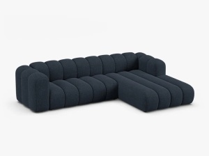 COLTAR CU 4 LOCURI LUPIN 288, PE DREAPTA, ALBSTRU MARIN, CU TAPITERIE DIN TEXTIL CHENILLE EDEN, MICADONI - Img 2