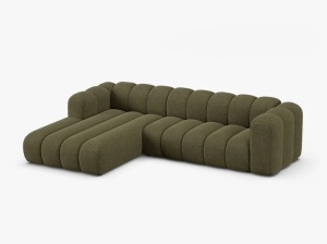 COLTAR CU 4 LOCURI LUPIN 288, PE STANGA, VERDE, CU TAPITERIE DIN TEXTIL CHENILLE EDEN, MICADONI - Img 2