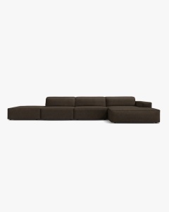 COLTAR CU 5 LOCURI JODIE, PE DREAPTA, 341X162 CM, MARO, TAPITAT CU TAPITERIE DIN TEXTIL BOUCLE BALOO, MICADONI