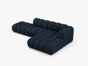 COLTAR CU 5 LOCURI LUPIN 230, PE DREAPTA, ALBASTRU INCHIS, CU TAPITERIE DIN TEXTIL BOUCLE BALOO, MICADONI - Img 3