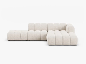 COLTAR CU 5 LOCURI LUPIN 230, PE DREAPTA, BEJ DESCHIS, CU TAPITERIE DIN CHENILLE EDEN, MICADONI