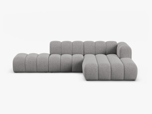 COLTAR CU 5 LOCURI LUPIN 230, PE DREAPTA, GRI DESCHIS, CU TAPITERIE DIN CHENILLE EDEN, MICADONI