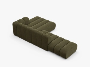 COLTAR CU 5 LOCURI LUPIN 230, PE DREAPTA, VERDE CU TAPITERIE DIN CHENILLE EDEN, MICADONI - Img 4