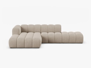 COLTAR CU 5 LOCURI LUPIN 230, PE STANGA, BEJ INCHIS, CU TAPITERIE DIN CHENILLE EDEN, MICADONI