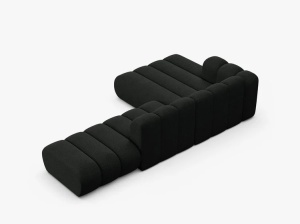 COLTAR CU 5 LOCURI LUPIN 294, PE DREAPTA,, NEGRU, CU TAPITERIE DIN TEXTIL BOUCLE BALOO, MICADONI - Img 4
