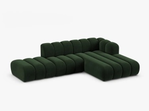 COLTAR CU 5 LOCURI LUPIN 294, PE DREAPTA, VERDE SMARALD, CU TAPITERIE DIN CATIFEA VENUS, MICADONI - Img 2