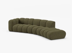 COLTAR CU 5 LOCURI, LUPIN, 335, PE DTREAPA, VERDE, CU TAPITERIE DIN TEXTIL CHENILLE EDEN, MICADONI - Img 2