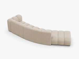 COLTAR CU 5 LOCURI, LUPIN, 335, PE STANGA, BEJ, CU TAPITERIE DIN TEXTIL BOUCLE BALOO, MICADONI - Img 3