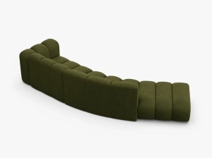 COLTAR CU 5 LOCURI, LUPIN, 335, PE STANGA, VERDE MASLINIU INCHIS, CU TAPITERIE DIN TEXTIL BOUCLE BALOO, MICADONI - Img 3
