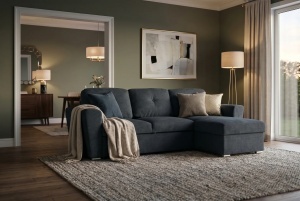 COLTAR CU SPATIU DE DEPOZITARE, APARTMENT 245CM, 3 LOCURI, REALIZAT DIN MATERIAL TEXTIL, DE CULOARE GRI, ARTIM GROUP - Img 8