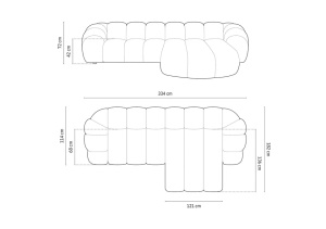 COLTAR DIANA, DREAPTA, 4 LOCURI, 334 CM, DIVERSE CULORI SI MATERIALE, DESIGN DEOSEBIT - Img 20