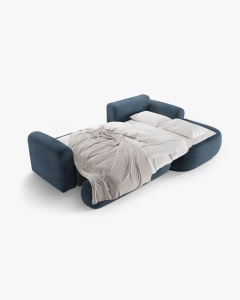 COLTAR EXTENSIBIL ELLA, PE DREAPTA, ALBASTRU INCHIS, 271X174 CM, TAPITAT CU TAPITERIE DIN TEXTIL STRUCTURAT SORELLA, MICADONI - Img 5