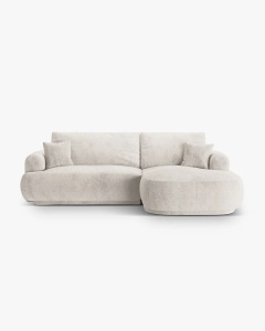 COLTAR EXTENSIBIL ELLA, PE DREAPTA, BEJ, 271X174 CM, TAPITAT CU TAPITERIE DIN TEXTIL STRUCTURAT SORELLA, MICADONI