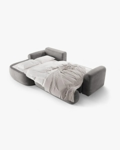 COLTAR EXTENSIBIL ELLA, PE STANGA, GRI, 271X174 CM, TAPITAT CU TAPITERIE DIN TEXTIL CATIFEA VOGUE, MICADONI - Img 5