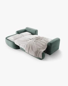 COLTAR EXTENSIBIL ELLA, PE STANGA, PETROL INCHIS, 271X174 CM, TAPITAT CU TAPITERIE DIN TEXTIL CATIFEA VOGUE, MICADONI - Img 5