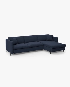 COLTAR EXTENSIBIL GLORIA, ALBASTRU, PE DREAPTA, 266 CM, TAPITAT CU TAPITERIE DIN TEXTIL STRUCTURAT BJORN, MICADONI - Img 4