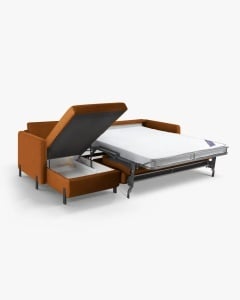 COLTAR EXTENSIBIL GLORIA, CARAMIZIU, PE STANGA, 266 CM, TAPITAT CU TAPITERIE DIN TEXTIL STRUCTURAT BJORN, MICADONI - Img 3