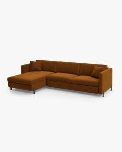 COLTAR EXTENSIBIL GLORIA, MARO, PE STANGA, 266 CM, TAPITAT CU TAPITERIE DIN TEXTIL CATIFEA SALVADOR, MICADONI - Img 4
