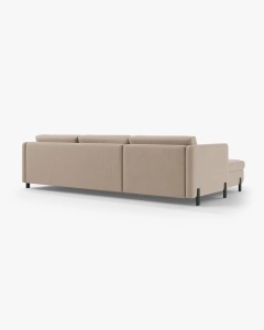 COLTAR EXTENSIBIL GLORIA, PE DREAPTA, BEJ, 170X286 CM, TAPITAT CU TAPITERIE DIN TEXTIL CATIFEA SALVADOR, MICADONI - Img 4