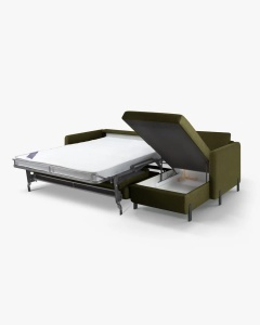 COLTAR EXTENSIBIL GLORIA, PE DREAPTA, VERDE, 170X286 CM, TAPITAT CU TAPITERIE DIN TEXTIL STRUCTURAT BJORN, MICADONI - Img 2
