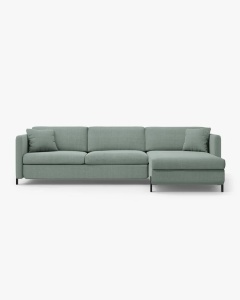 COLTAR EXTENSIBIL GLORIA, VERDE MENTA, PE DREAPTA, 266 CM, TAPITAT CU TAPITERIE DIN TEXTIL STRUCTURAT BJORN, MICADONI