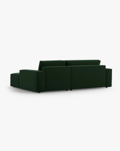 COLTAR EXTENSIBIL, PE DREAPTA, JODIE, 246X151 CM, VERDE SMARALD, TAPITAT CU TAPITERIE DIN TEXTIL CATIFEA BLUVEL, MICADONI - Img 4