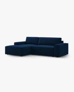 COLTAR EXTENSIBIL, PE STANGA, JODIE, 246X151 CM, ALBASTRU ROYAL, TAPITAT CU TAPITERIE DIN TEXTIL CATIFEA BLUVEL, MICADONI - Img 3