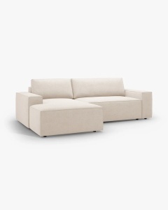 COLTAR EXTENSIBIL, PE STANGA, JODIE, 246X151 CM, BEJ, TAPITAT CU TAPITERIE DIN TEXTIL BOUCLE BALOO, MICADONI - Img 6