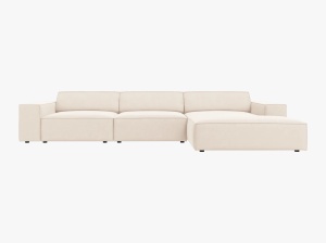 COLTAR JODIE, DREAPTA, 4 LOCURI, 284 CM, DIVERSE CULORI SI MATERIALE, DESIGN DEOSEBIT - Img 3