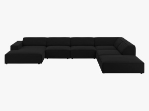 COLTAR JODIE, DREAPTA, 7 LOCURI, 364 CM, DIVERSE CULORI SI MATERIALE, DESIGN DEOSEBIT - Img 8
