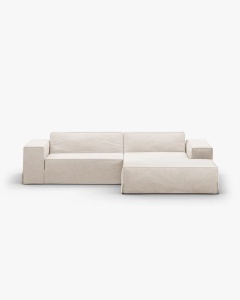 COLTAR JODIE PE DREAPTA, 224X162 CM, BEJ, TAPITAT CU TAPITERIE DIN TEXTIL STRUCTURAT LINS, MICADONI