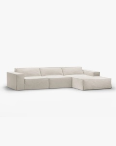 COLTAR JODIE, PE DREAPTA, 284X162 CM, NATURAL, TAPITAT CU TAPITERIE DIN TEXTIL STRUCTURAT LINS, MICADONI - Img 2