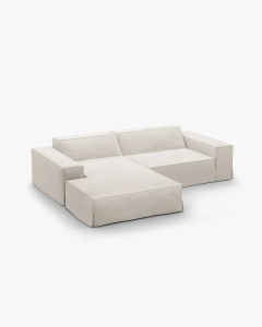 COLTAR JODIE PE STANGA, 224X162 CM, NATURAL, TAPITAT CU TAPITERIE DIN TEXTIL STRUCTURAT LINS, MICADONI - Img 3